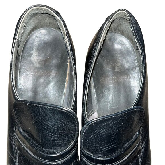 Vintage Hanover Leather Strap Loafer Dress Shoes Mens 9.5 M Used Black main image 7